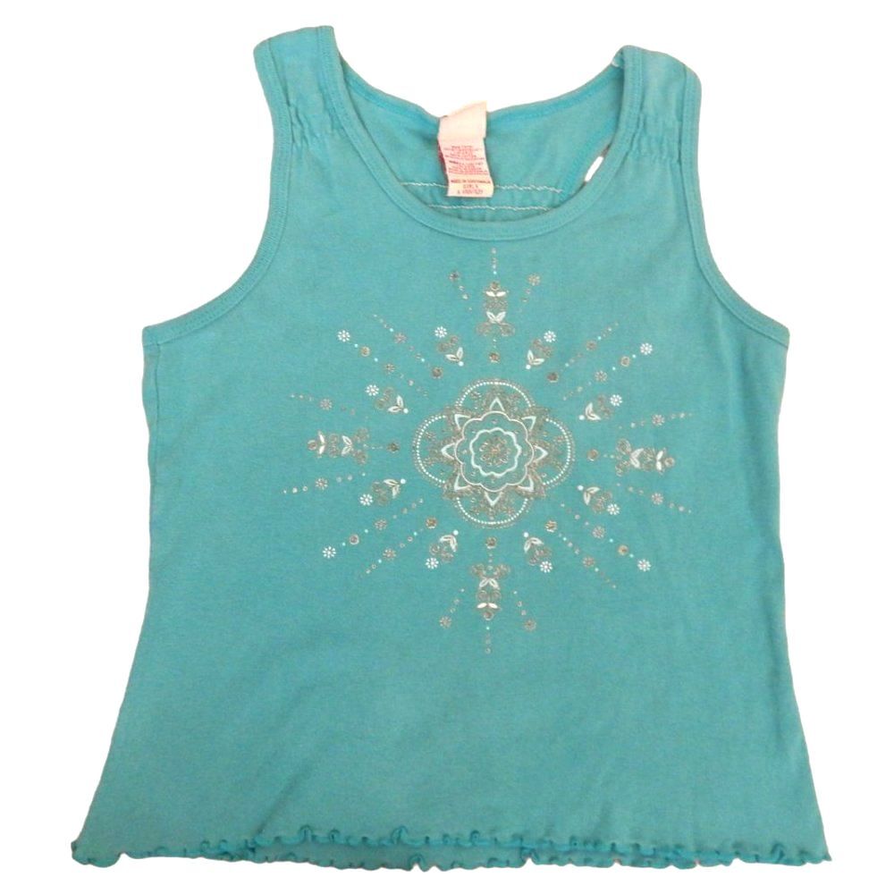 Faded Glory Teal Mandala Racerback Tank Top Girls Large 10/12
